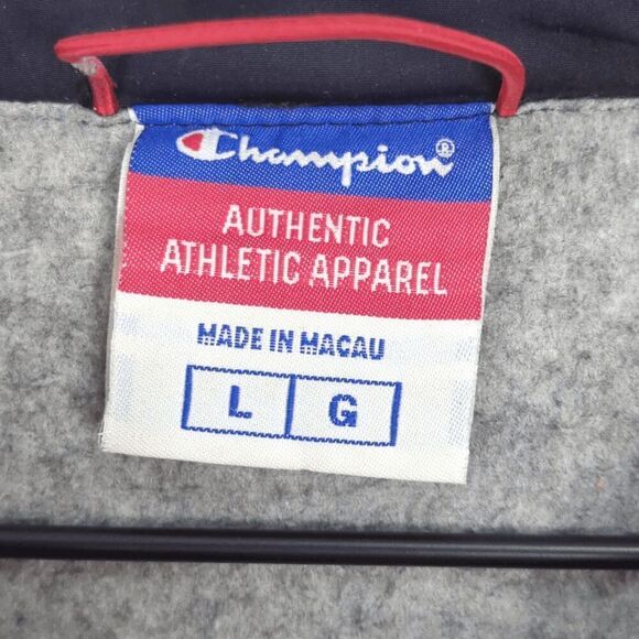 Vintage Rare Champion Windbreaker Quarter Zip Jacket Hooded Reflective Red Black - Picture 12 of 12